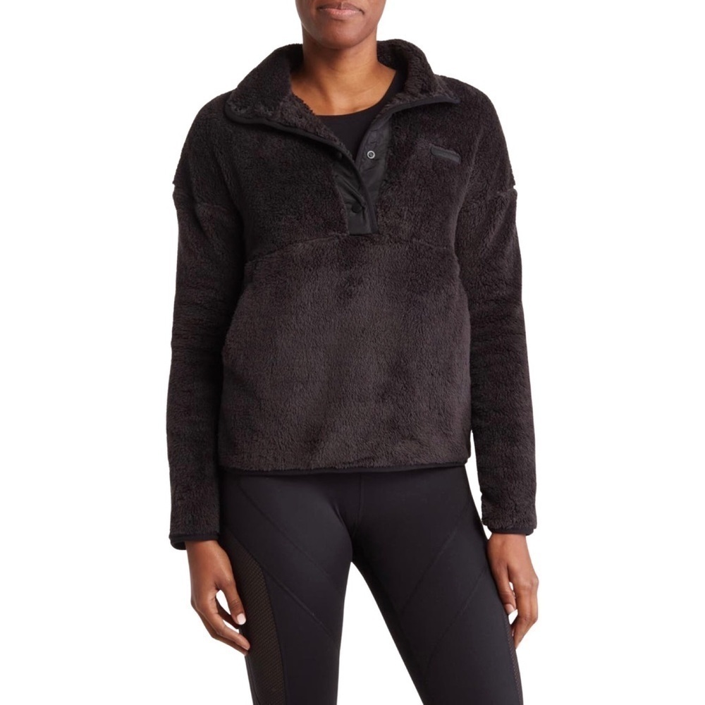 New! Spyder Faux Fur Sherpa Soft Cozy Quarter Snap Pullover Jacket